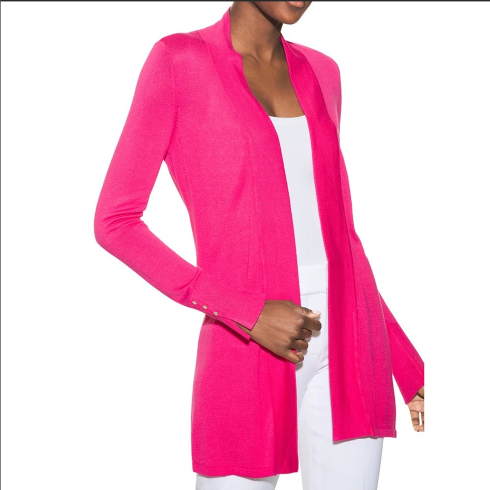 White House black market hot pink cardigan in xxs